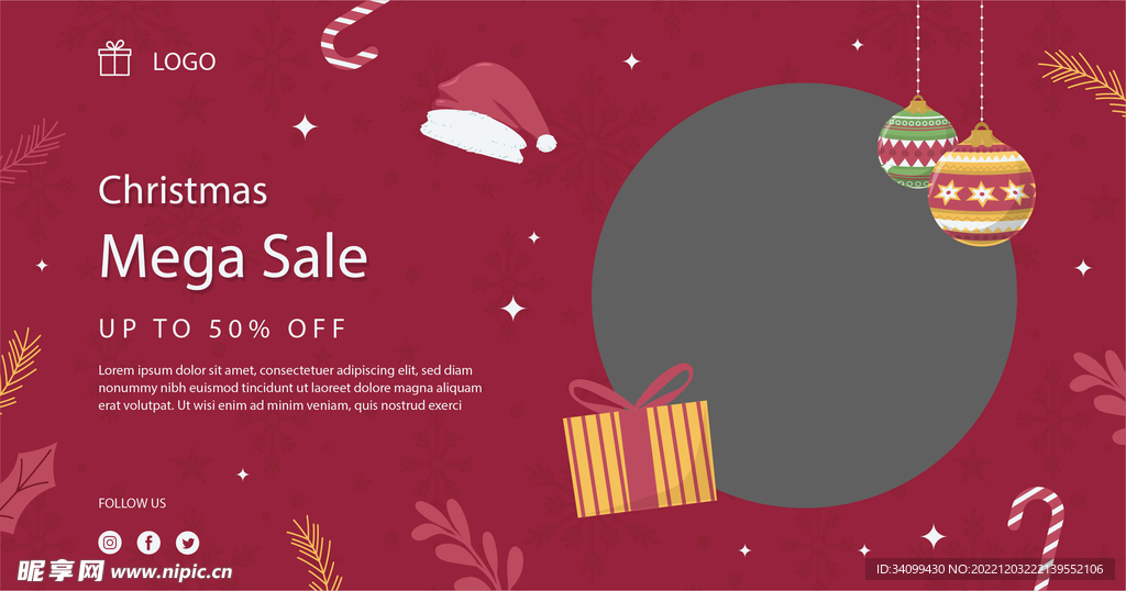 圣诞促销展板