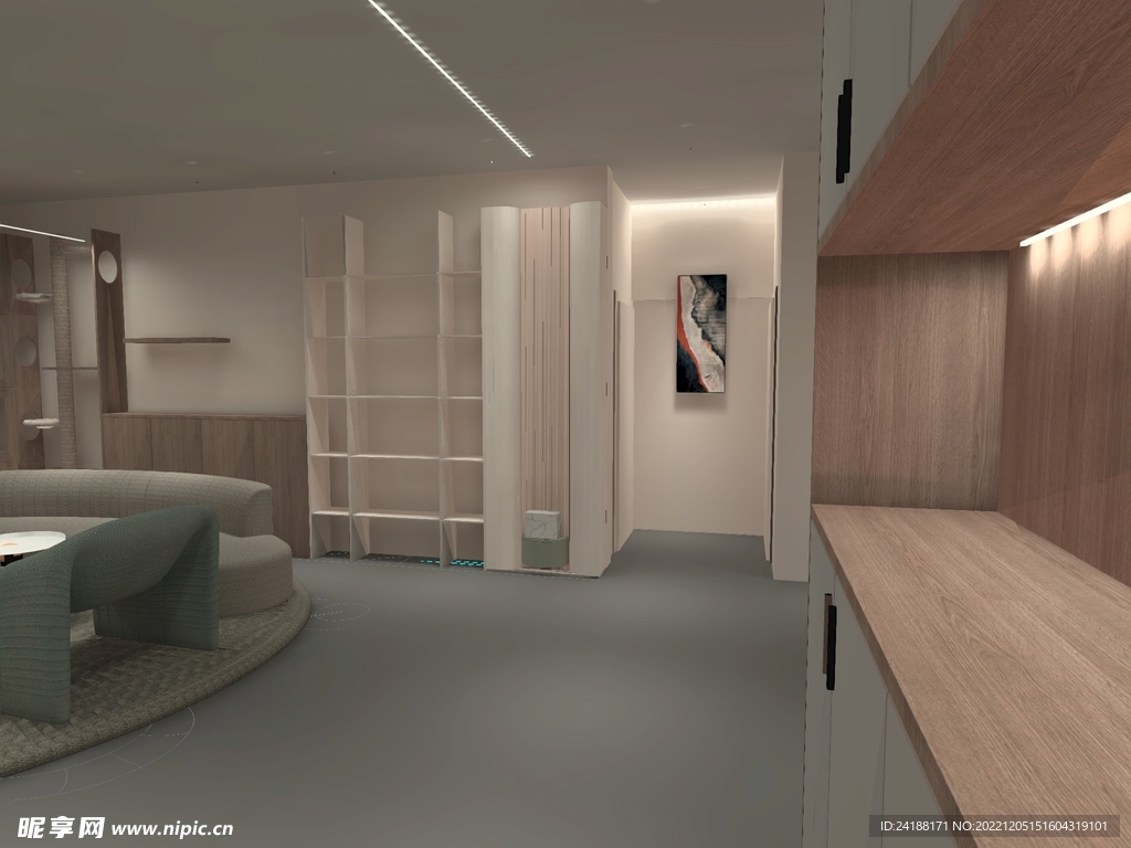 灯光模拟 无主灯出光效果   