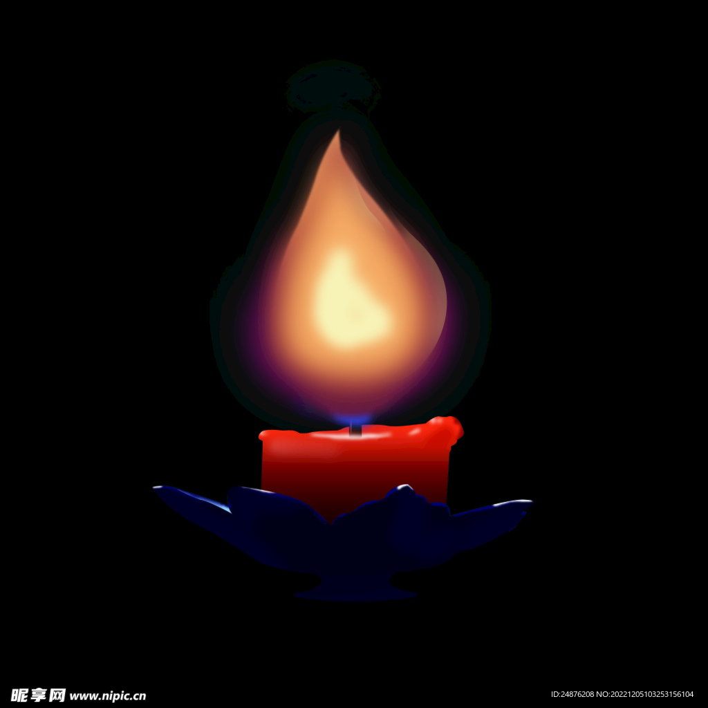 手绘版面有底座的蜡烛