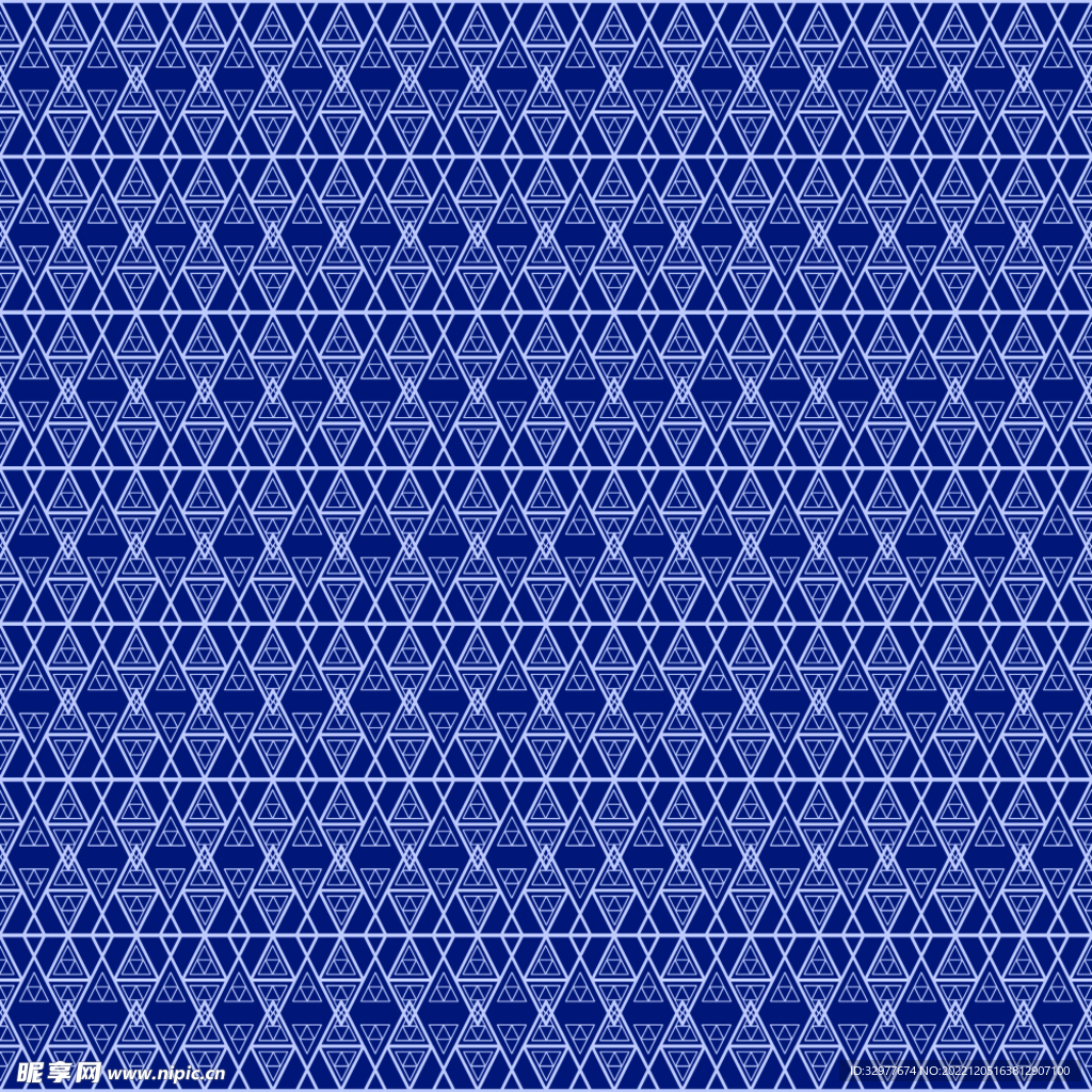 四方连续蓝印花纹