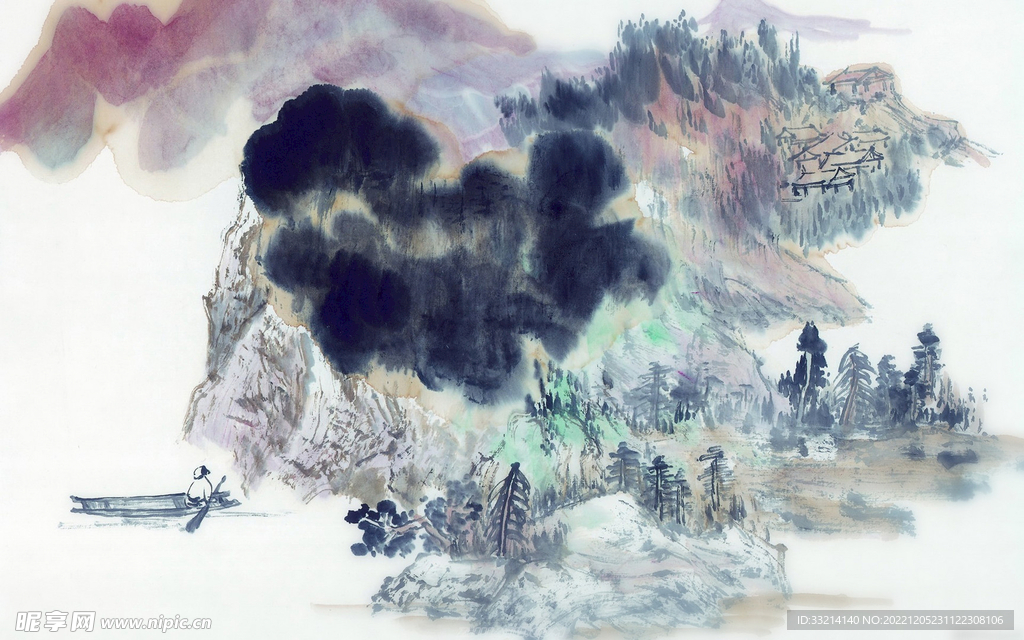 水墨画山水图