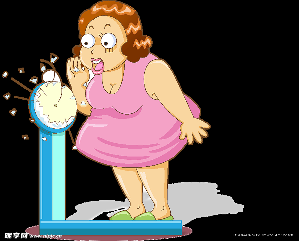 肥胖称重卡通图