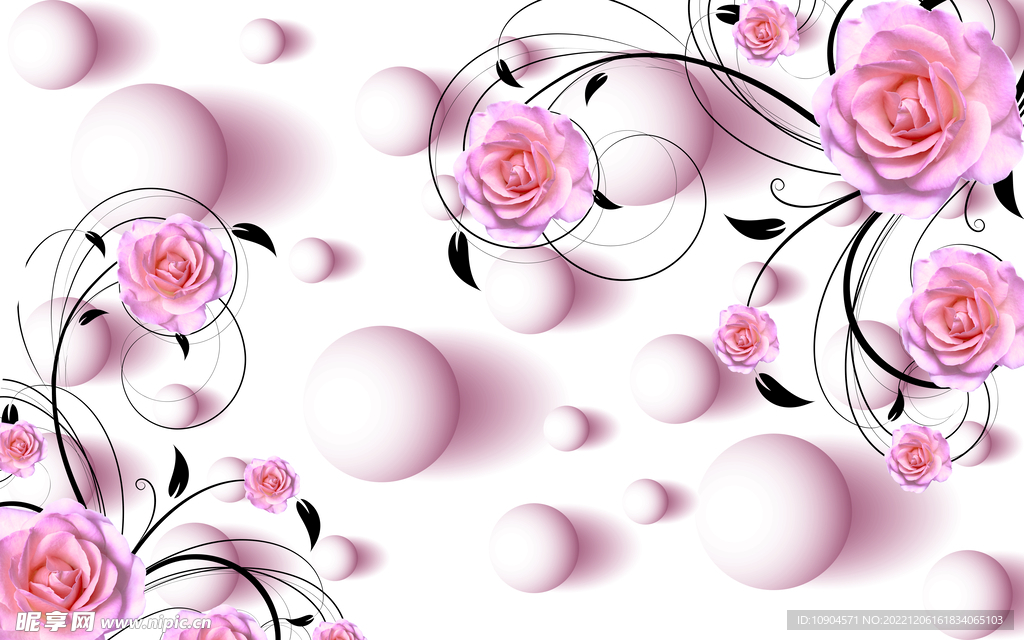 粉色玫瑰背景墙