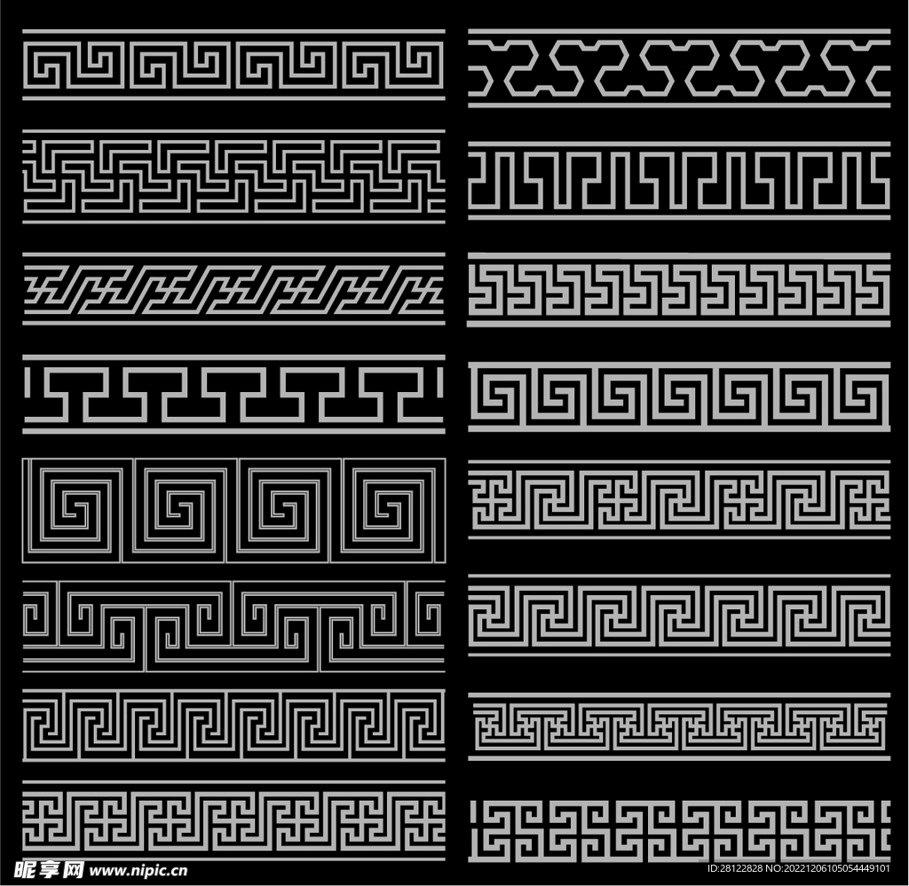 边框 回字纹 万字纹 底纹