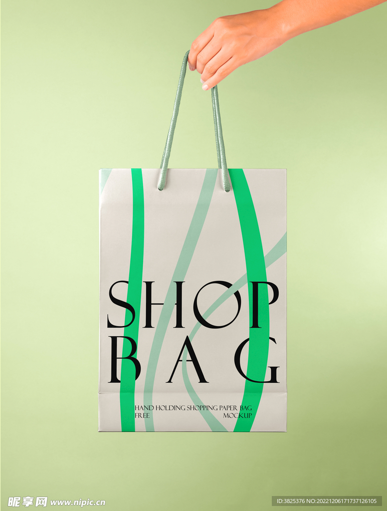 手提纸袋包装设计样机模板