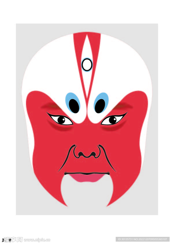 闻仲 脸谱 京剧