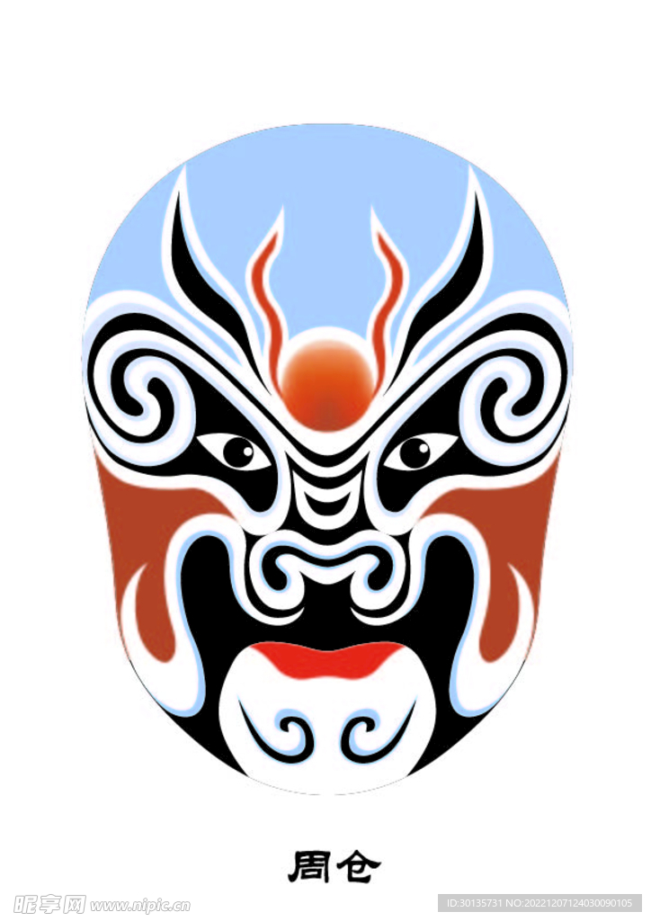 周仓 脸谱 京剧