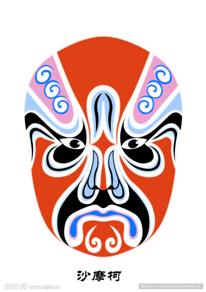 沙摩柯 脸谱 京剧
