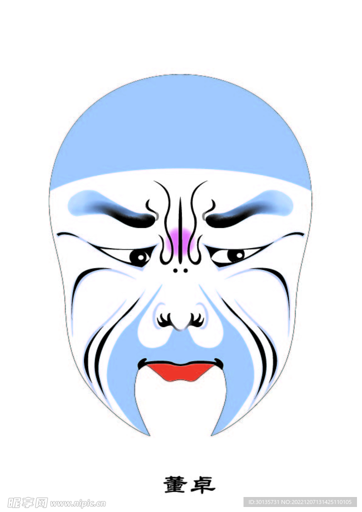 董卓 脸谱 京剧