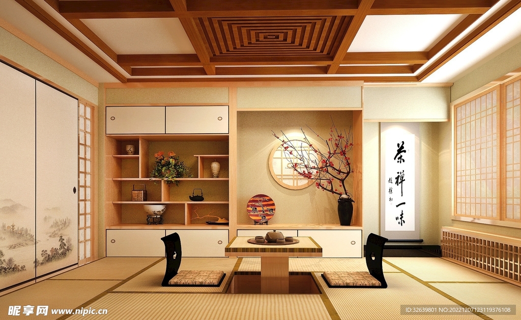 日式茶室效果图