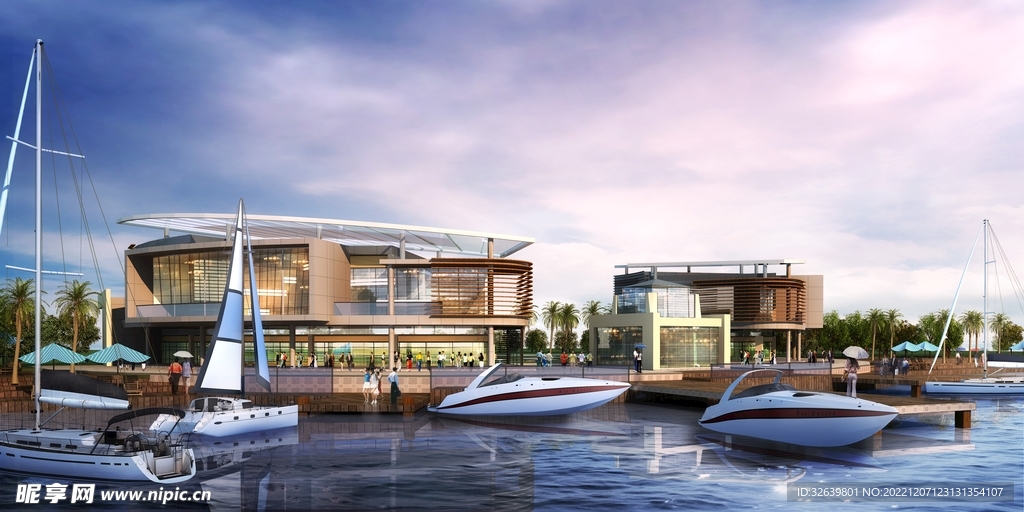 海边建筑效果图