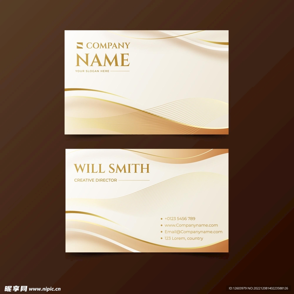 高端金色背景名片