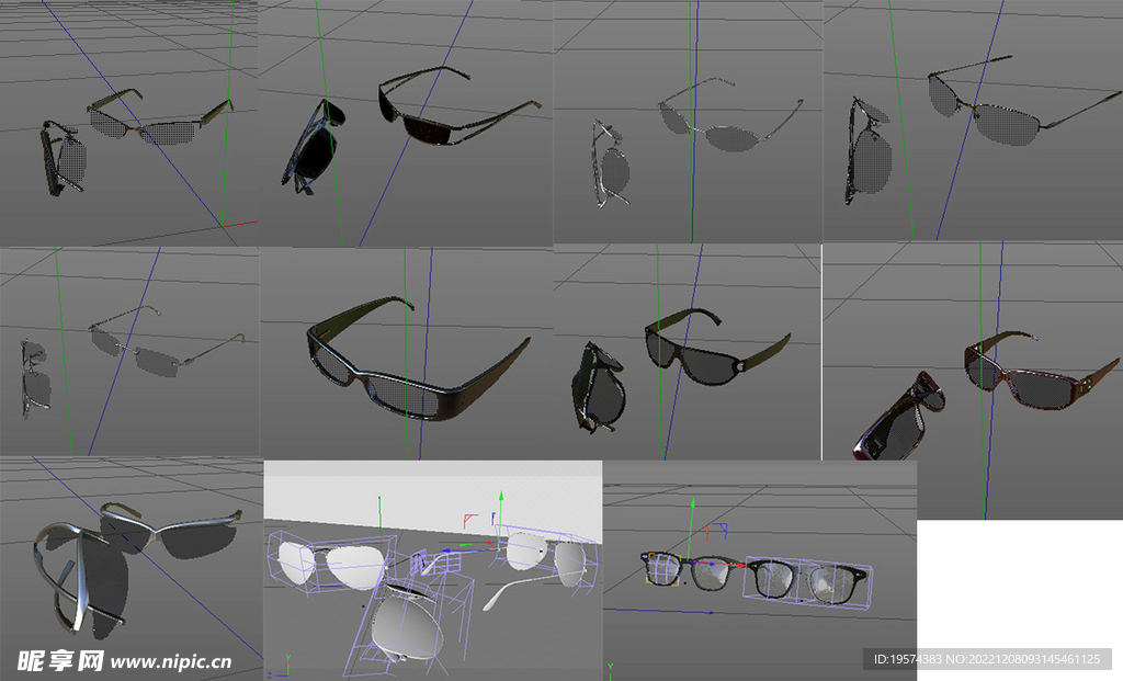 C4D模型各种眼镜