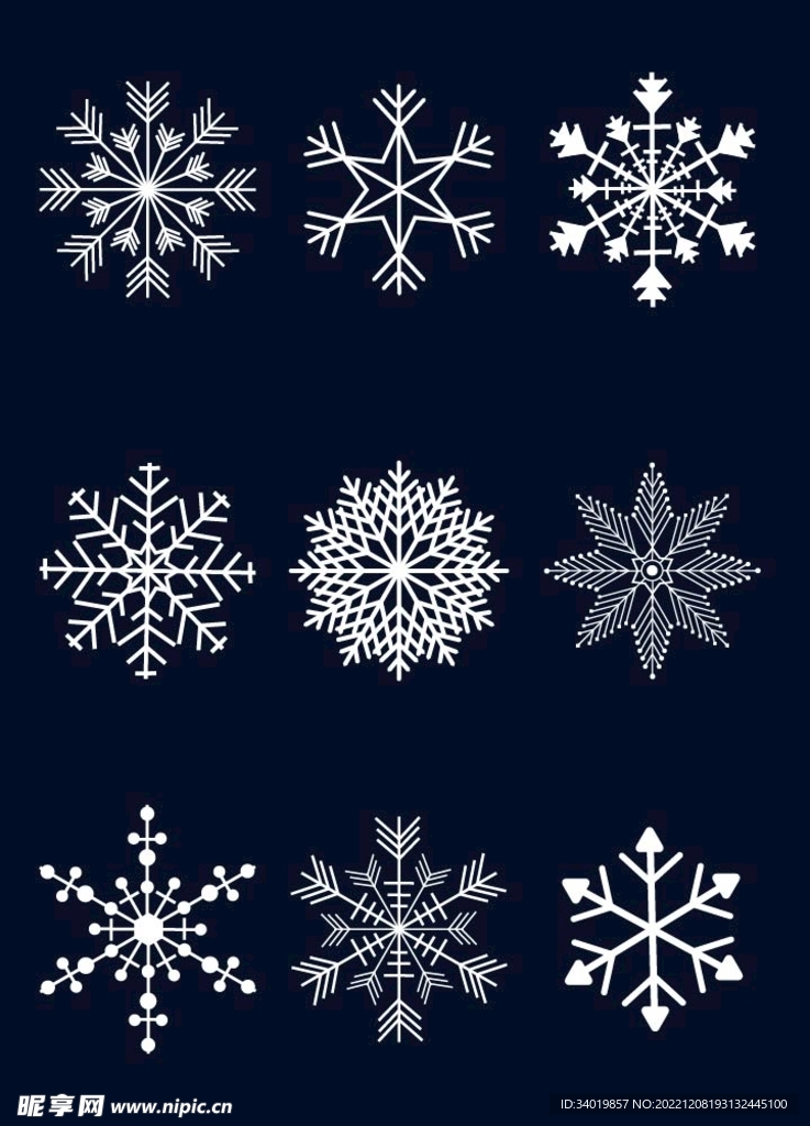 冬季雪花元素组合