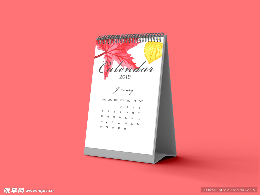 桌面竖立台历样机模板
