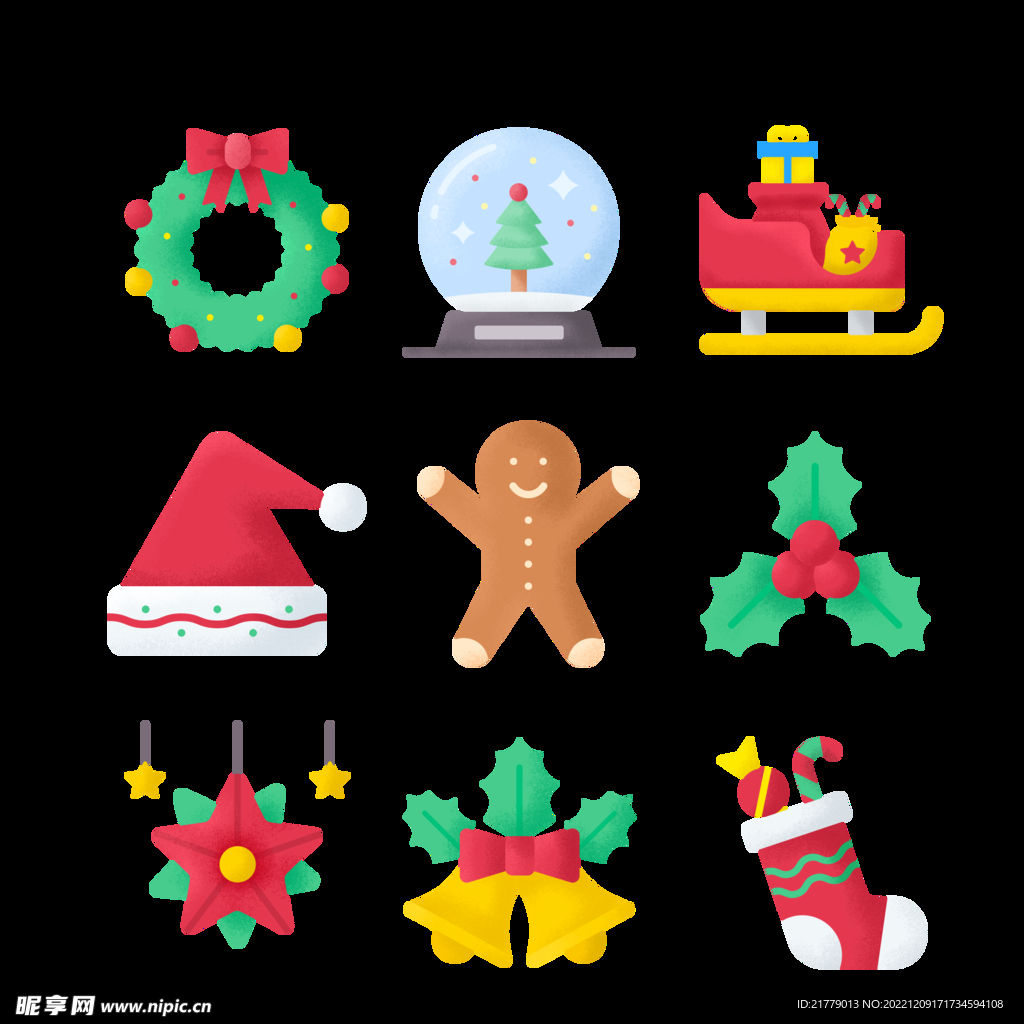 手绘卡通圣诞素材