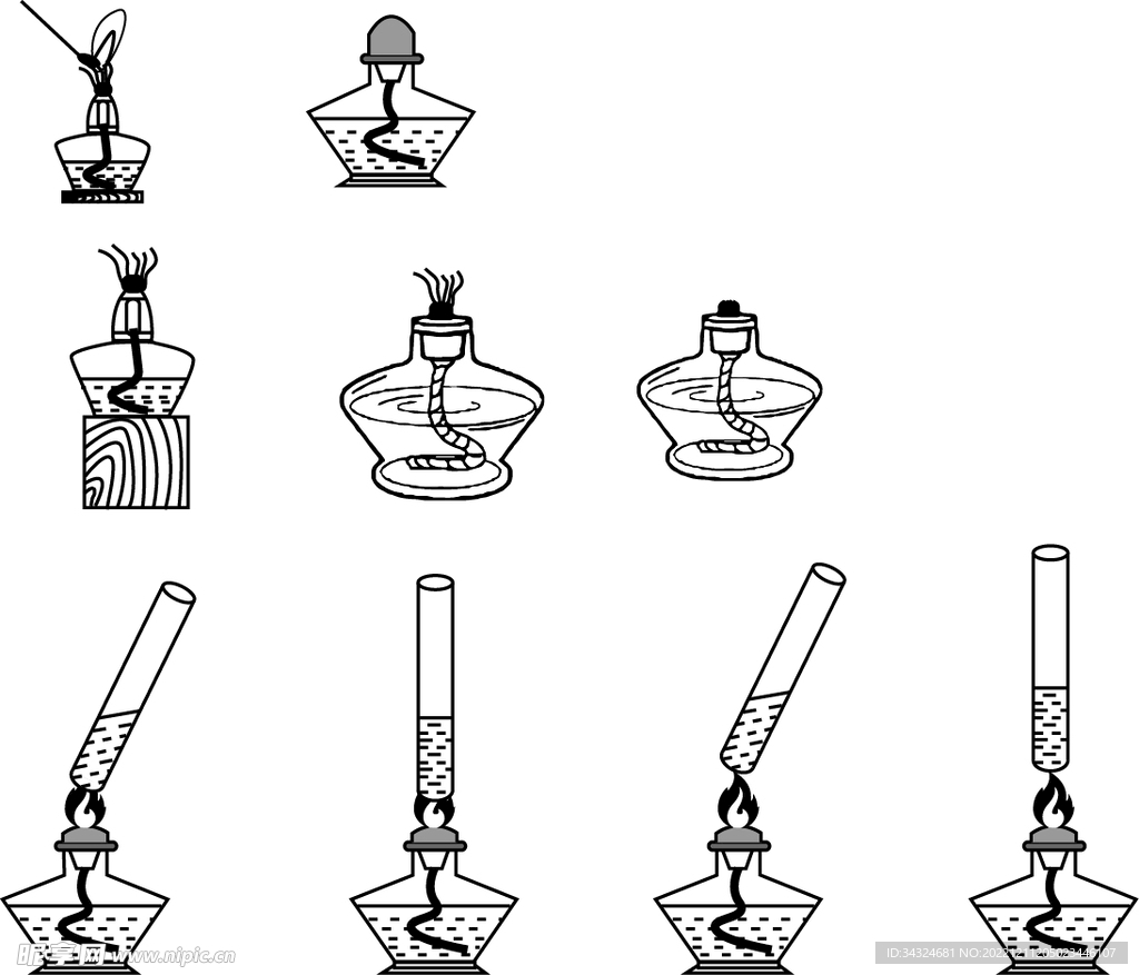 化学器皿酒精灯教学用