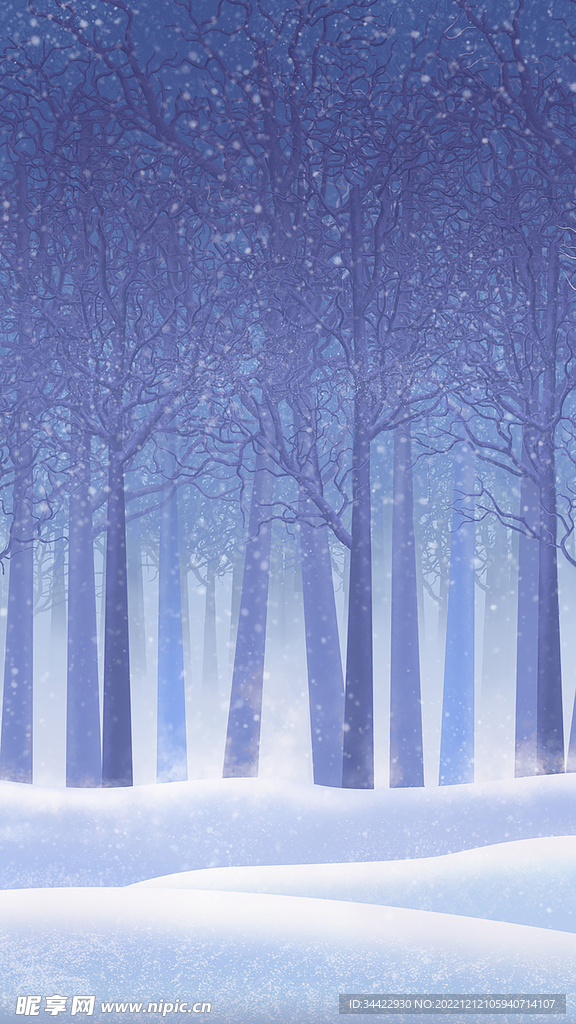 树林雪地