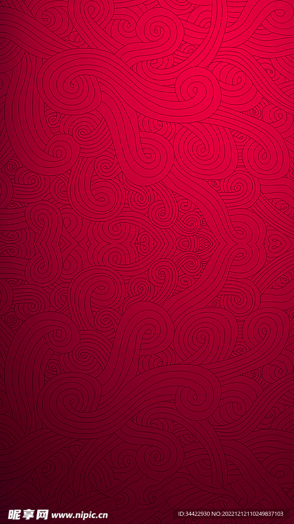 中国红祥云底纹