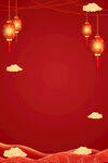 中国风新年红色灯笼背景