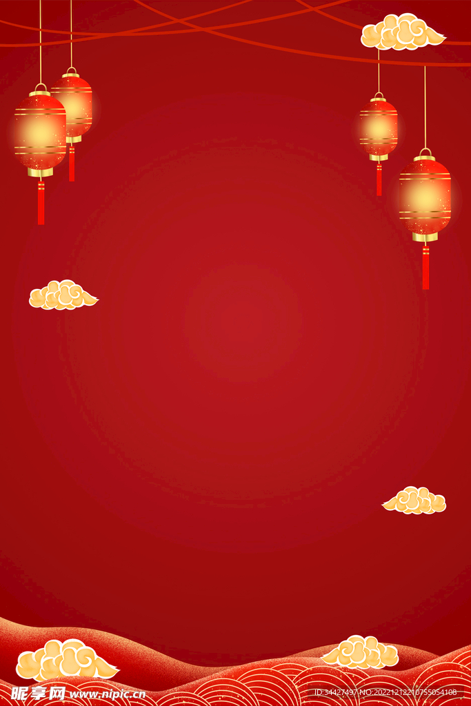 中国风新年红色灯笼背景