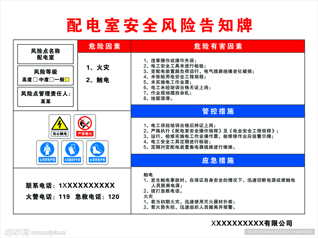 配电室风险告知牌