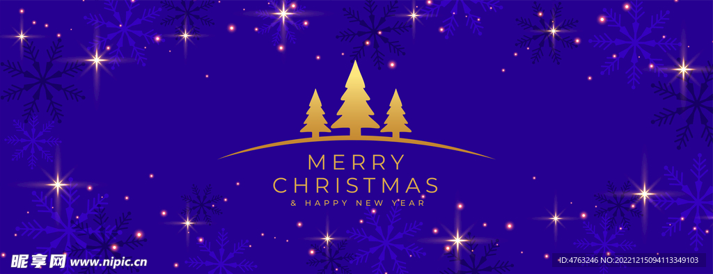 圣诞节 banner 蓝色背景