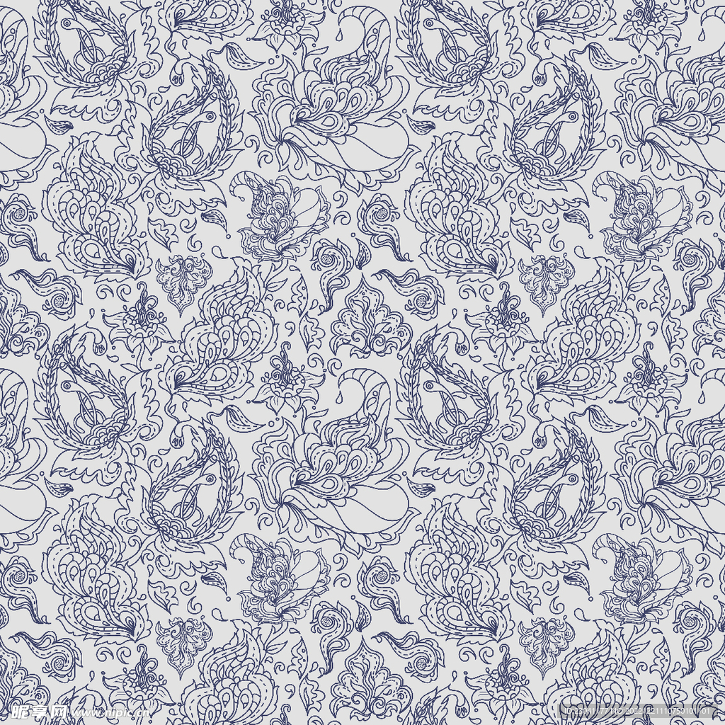 线条腰果花火腿纹