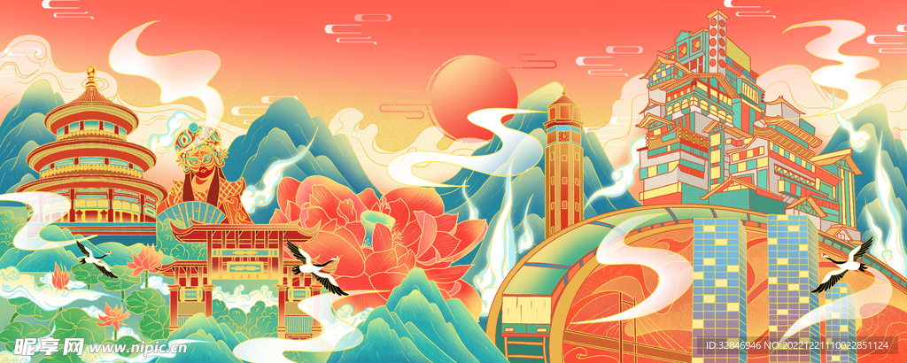 中国风国潮插画