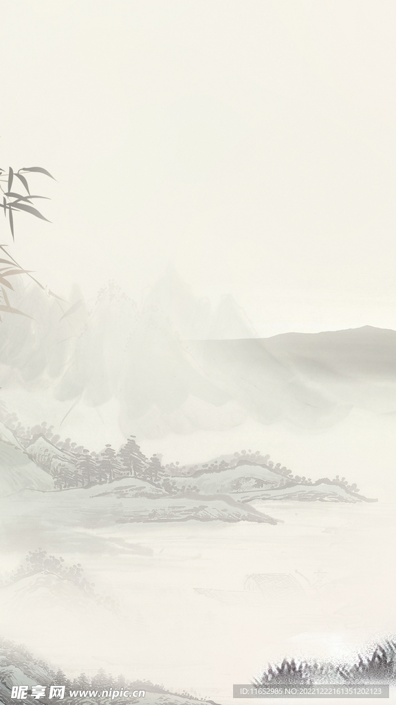 中国风水墨背景空背景