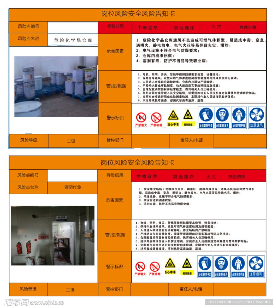 岗位风险管控告知卡