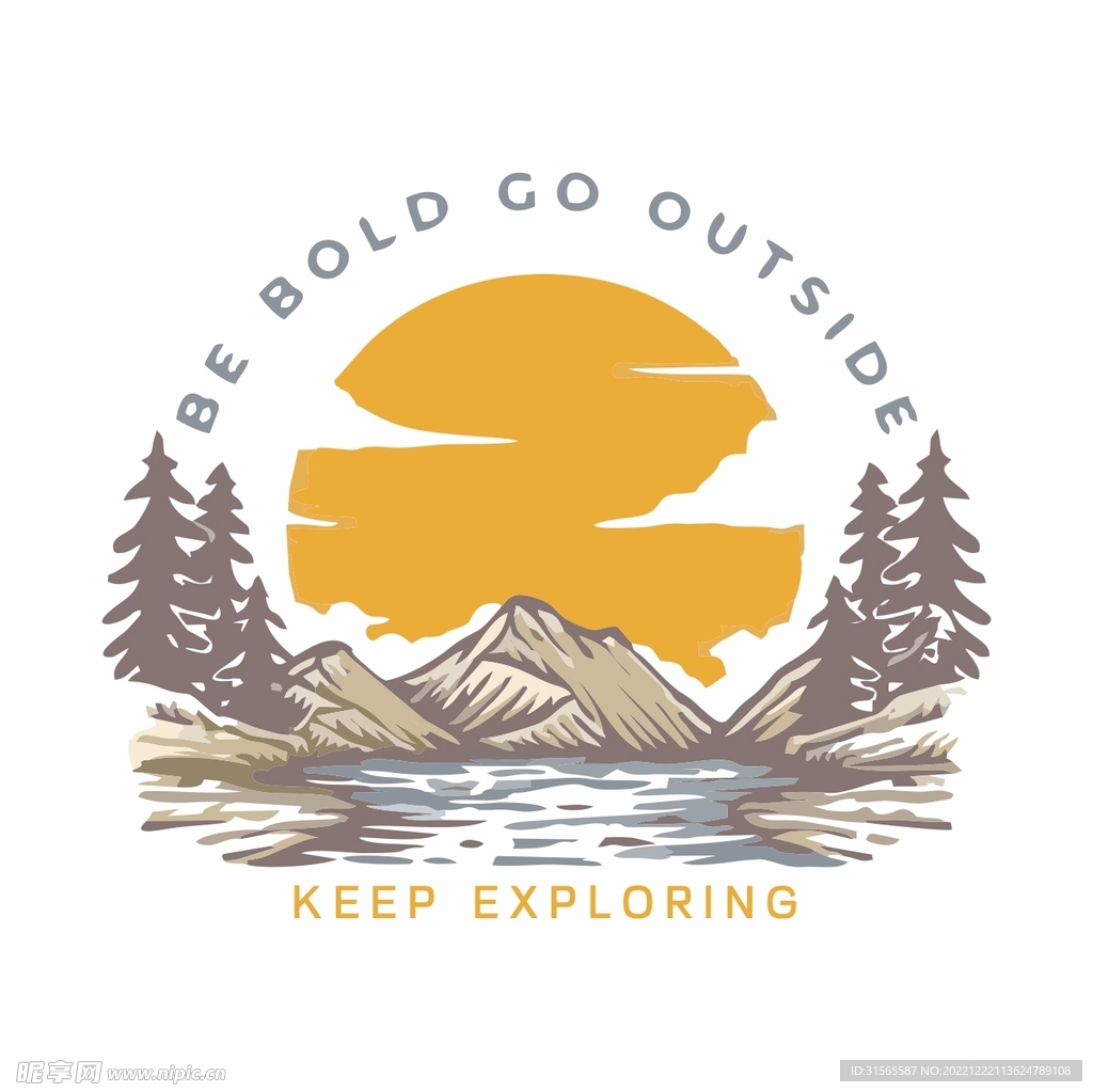 山峰山丘 潮流印花