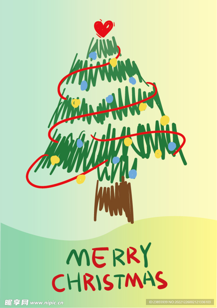 圣诞节儿童插画手绘海报