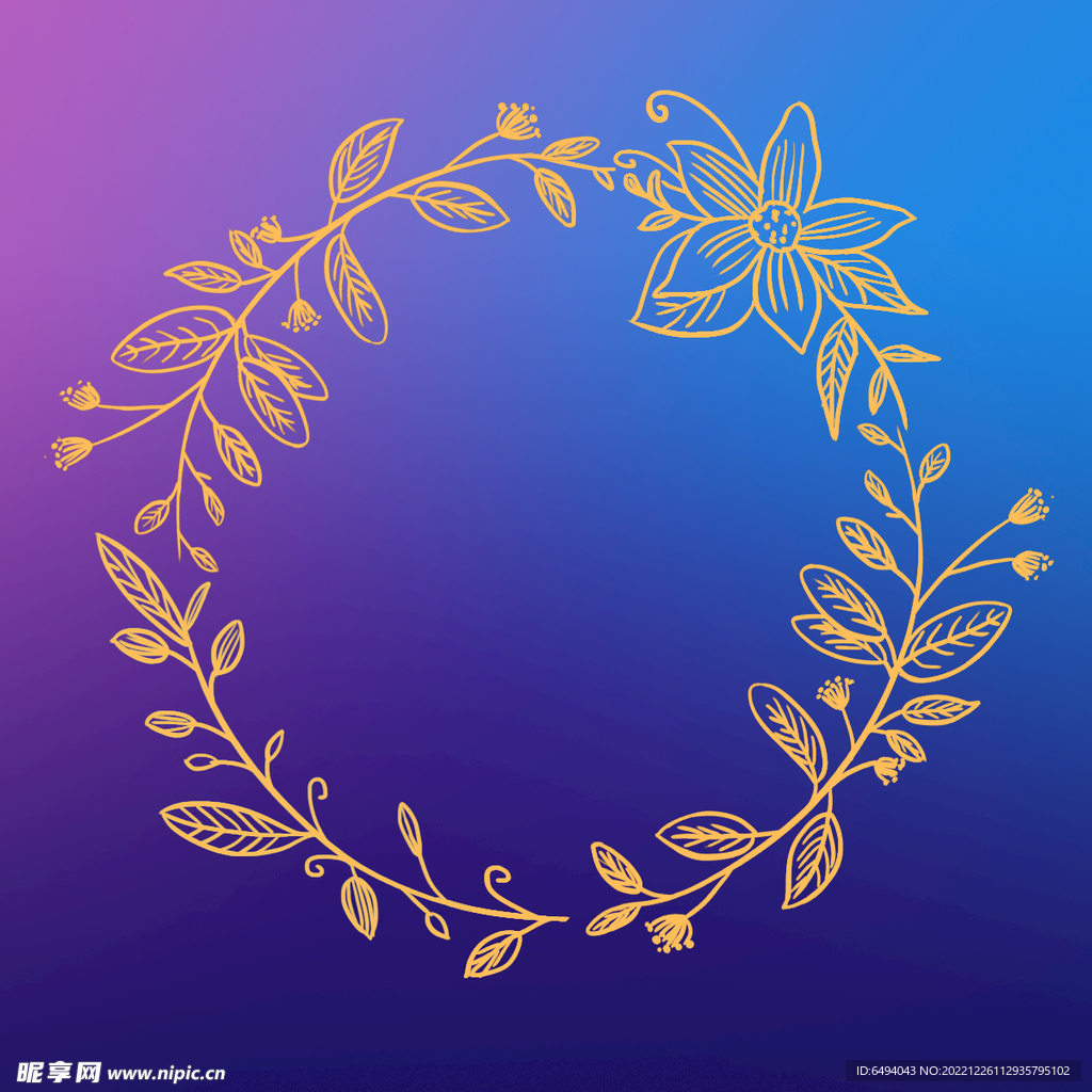 花环浪漫圆圈花艺花纹