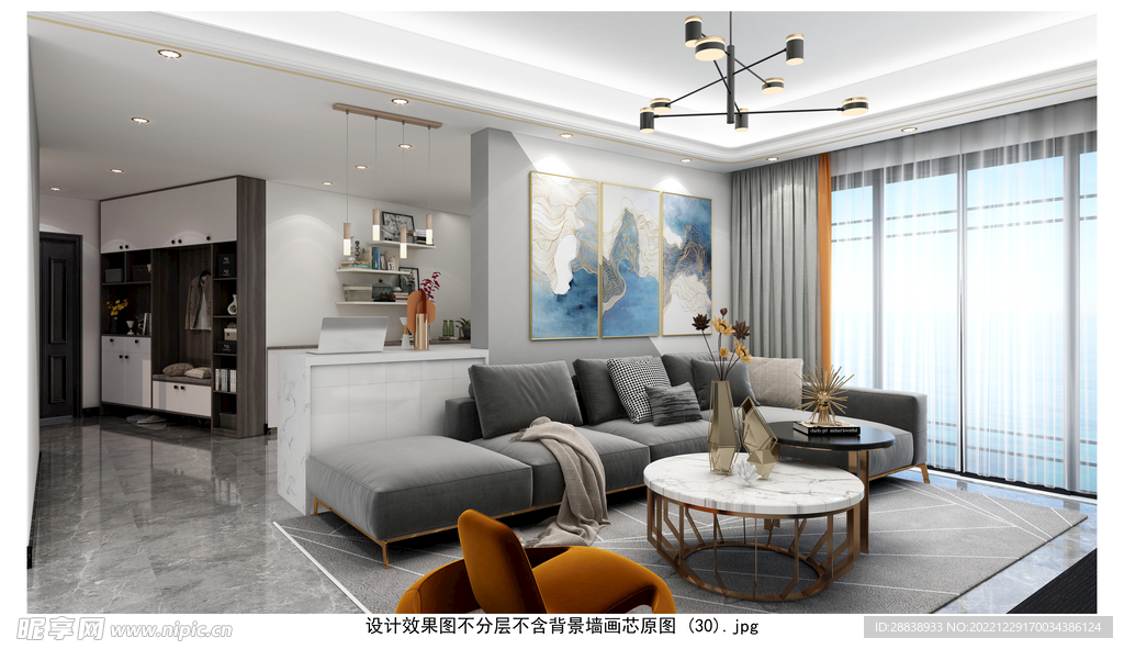 装饰画效果图 背景墙客厅 高清