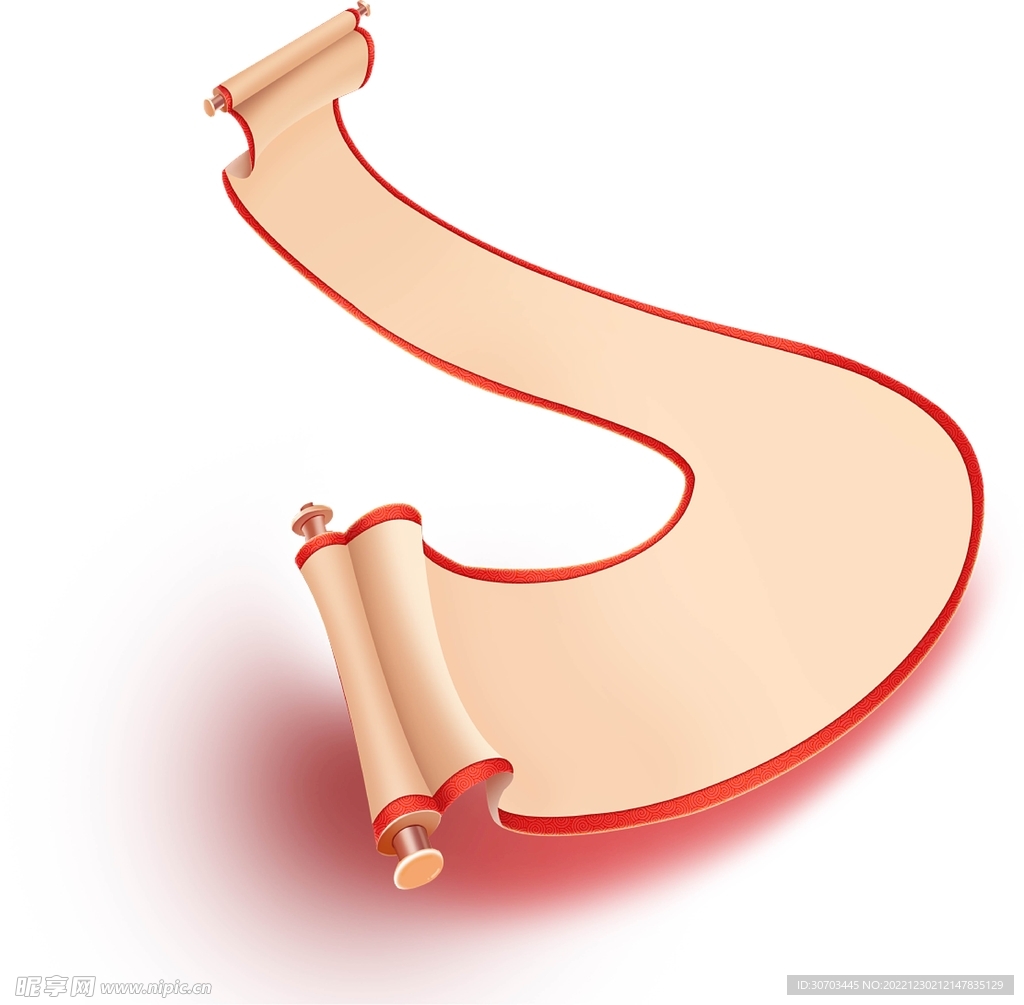 金色长条形卷轴