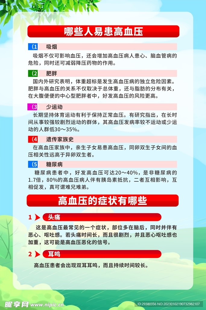 预防高血压知识展板