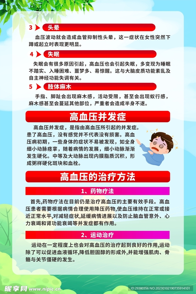 预防高血压知识展板