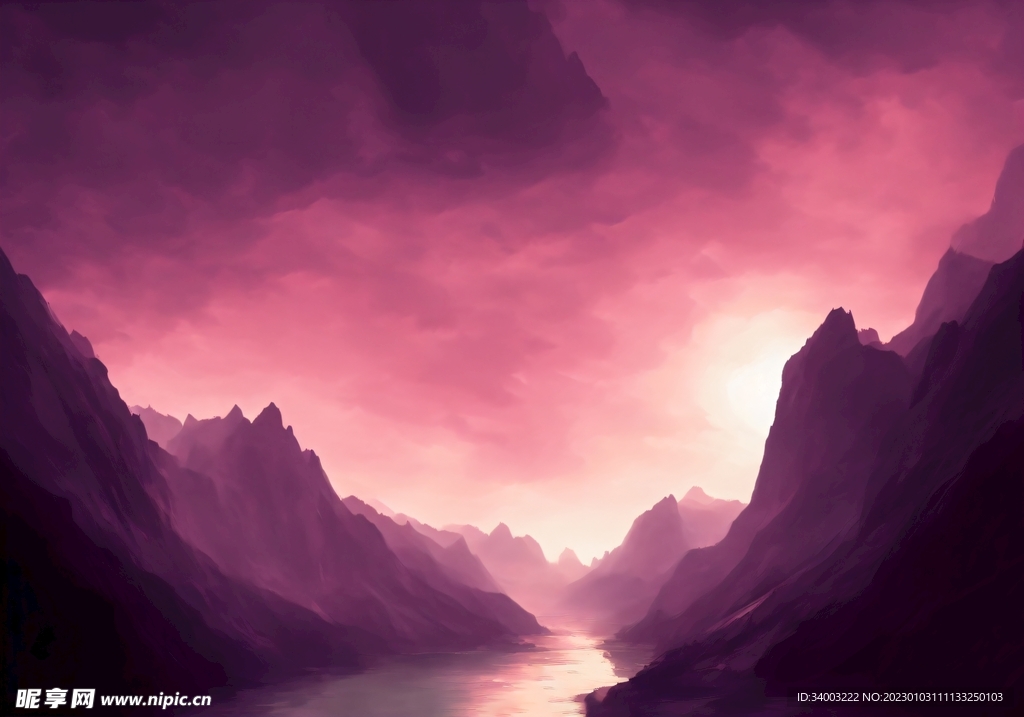 cg红色峡谷天空