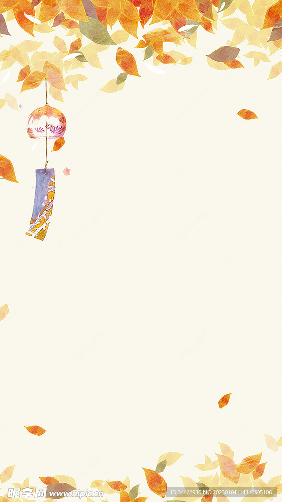 黄色小清新手绘背景