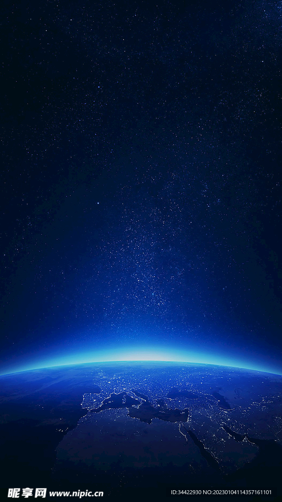 蓝色科幻星球表面