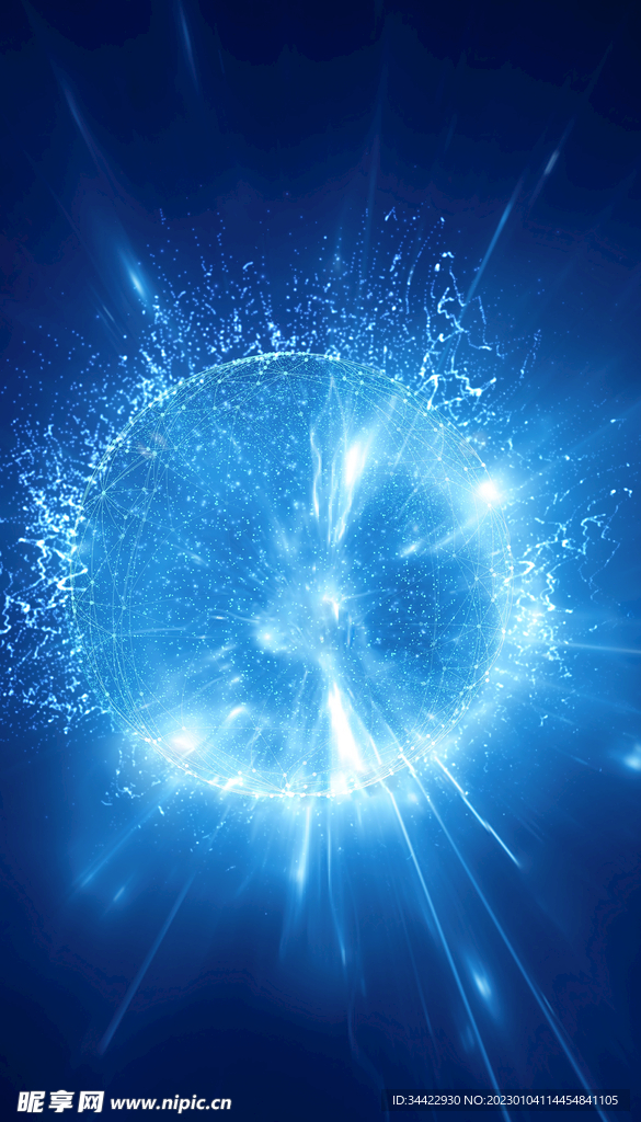 蓝色科技球体背景