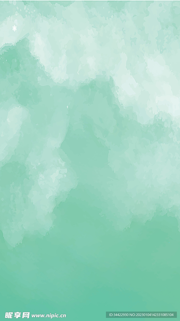 青色小清新水彩背景