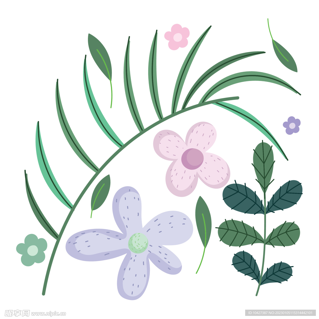 卡通花背景模板