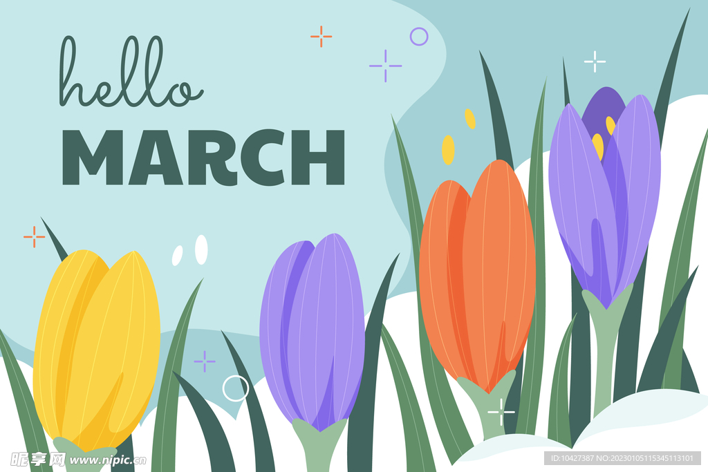 卡通花背景模板