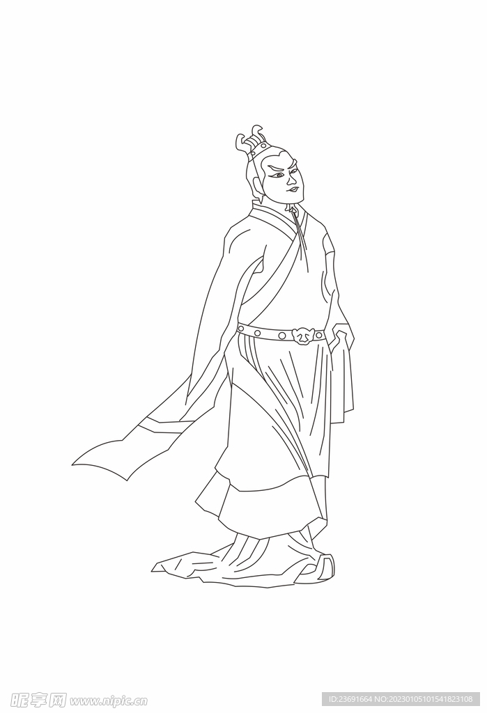 曹植古代人物矢量
