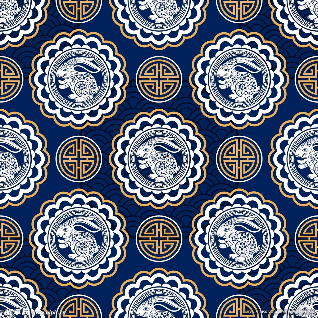 春节兔子素材兔子元素图案 