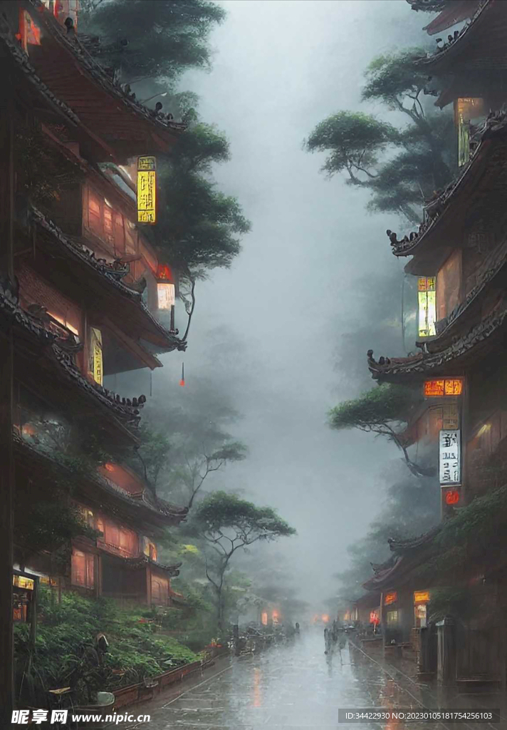 古风绘画元素底图