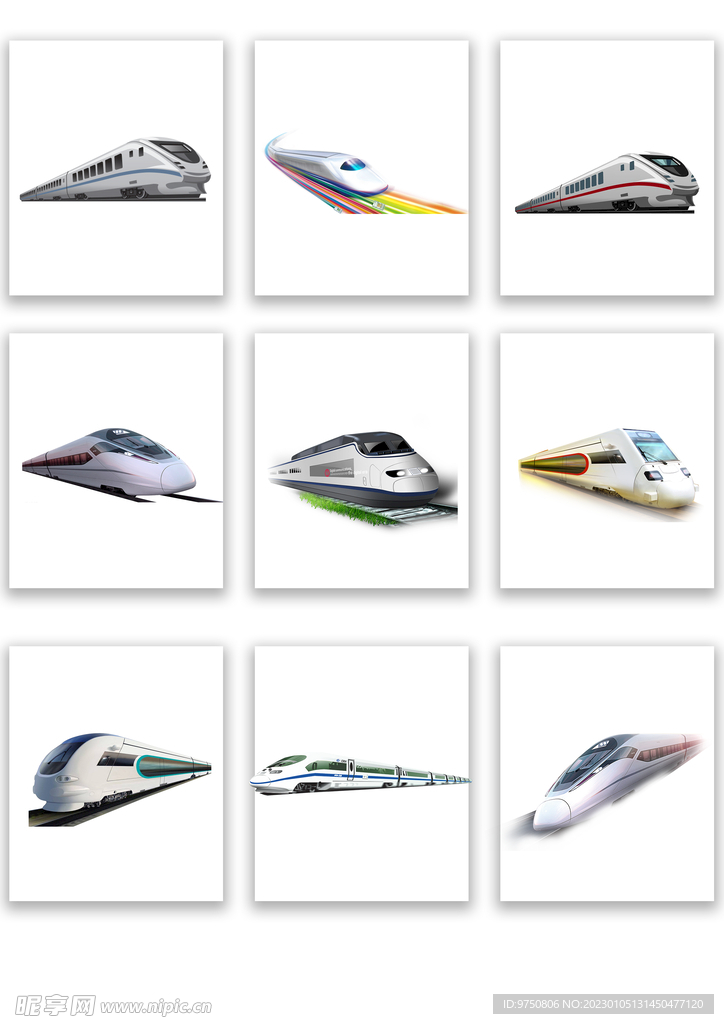 各式各样行驶中高铁素材
