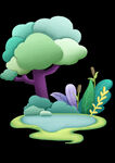 小清新插画肌理扁平风植物小场景